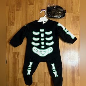 🔥Baby Glow in the Dark Skeleton Costume for (12-18 months) complete w/cap EUC
